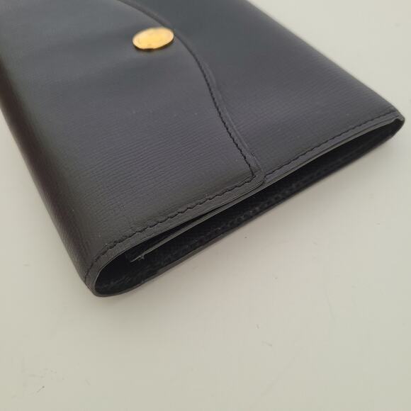 Christian Dior Vintage Leather Envelope Wallet Black Card Money Medium Designer - Picture 7 of 9